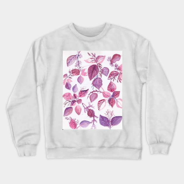 Watercolor Leaves Crewneck Sweatshirt by Artbynikitachawda